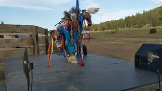 Northern Cheyenne Chief Phillip Whiteman Jr preforms dance