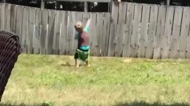 A fence won't stop this kid from playing with his new friend