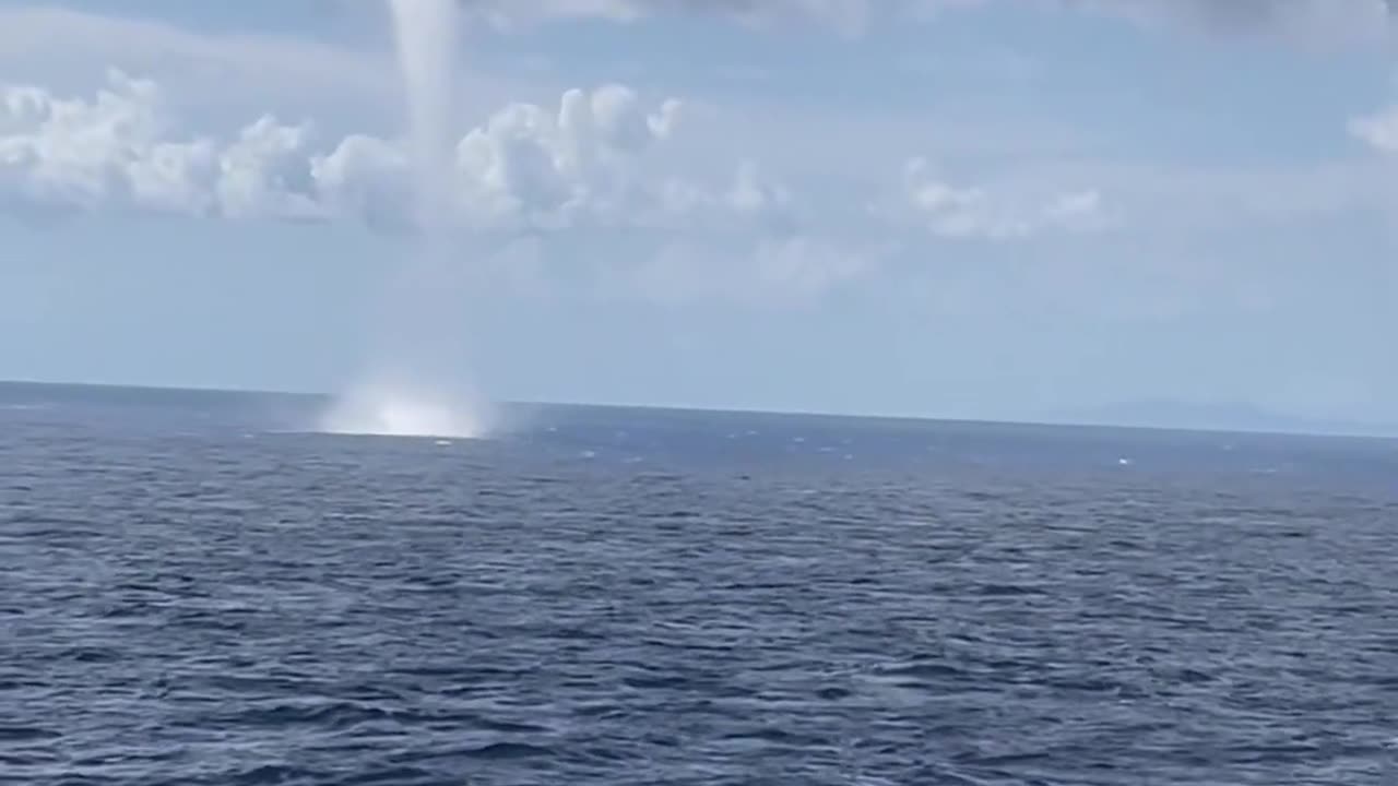 Waterspout Spins By Cruise Ship