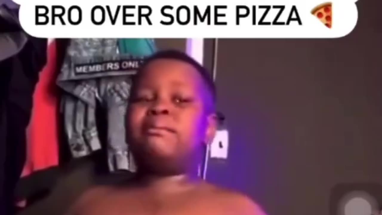 Little Fat Boy Ready To Murder Over Pizza