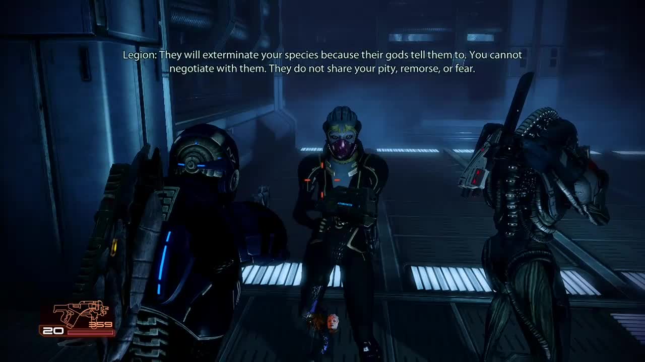 Beginning heretic station mission with Samara's opinion about killing