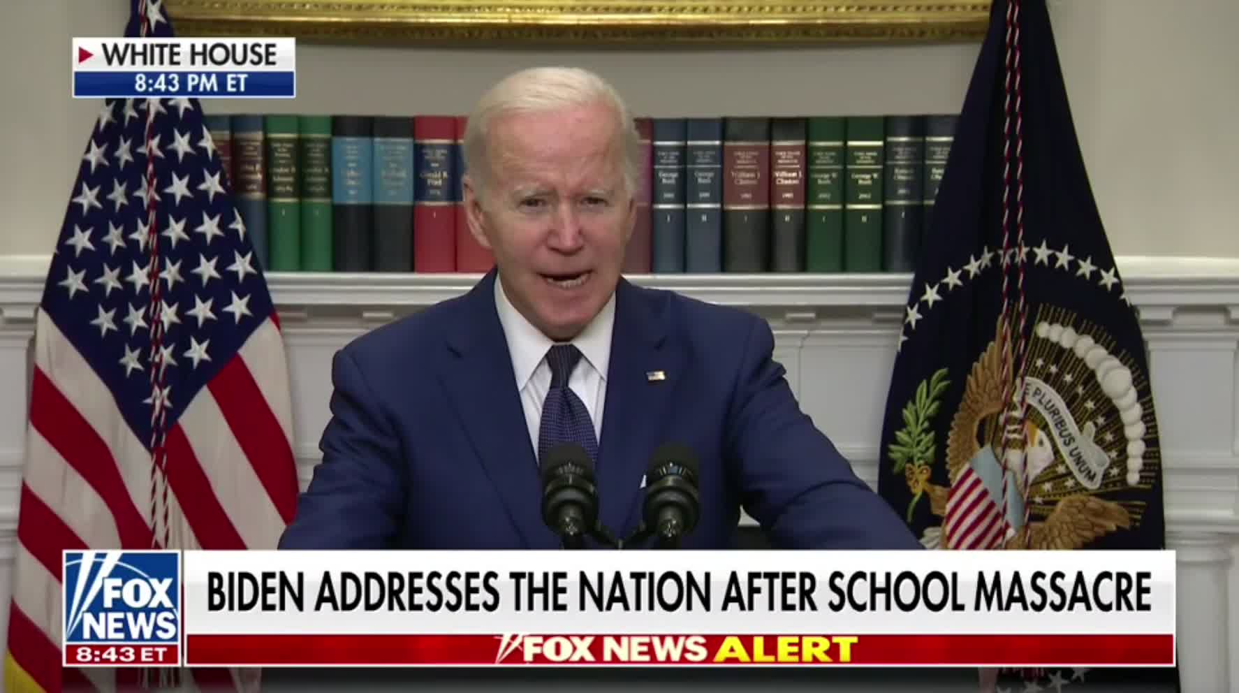 Joe Biden blames "the gun lobby" for the tragedy at a Texas school today where a