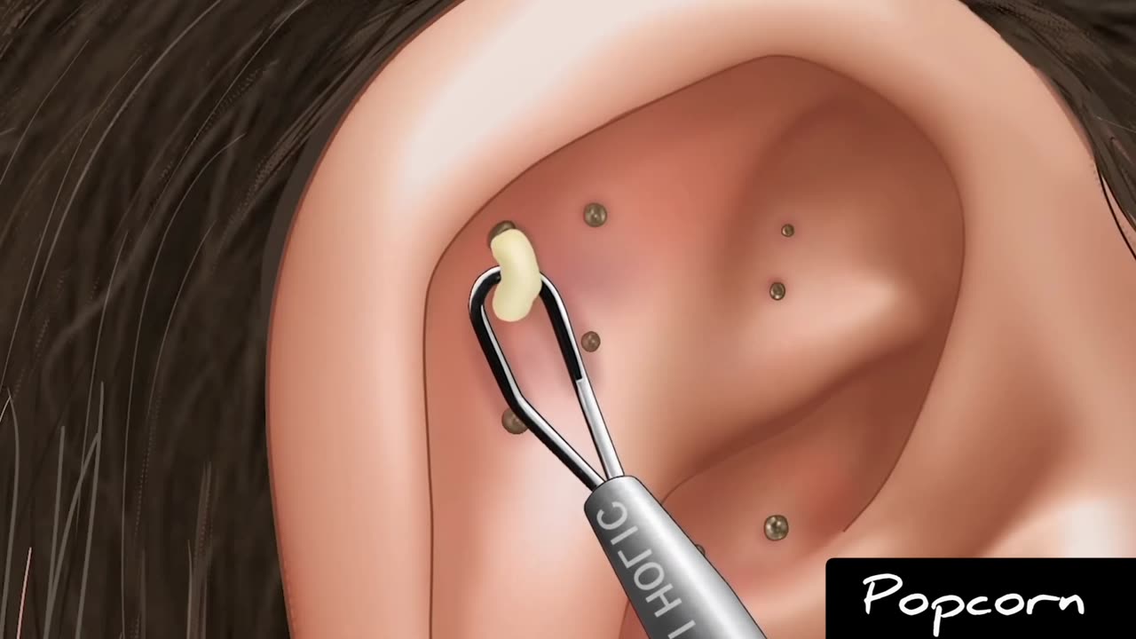 Satisfying! ear pimple blackhead care | ear exfoliation | sebaceous cyst removal | tingle