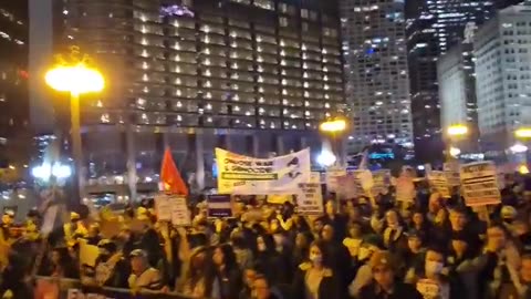 A massive anti-Trump protest has started in Chicago Illinois outside the Trump hotel