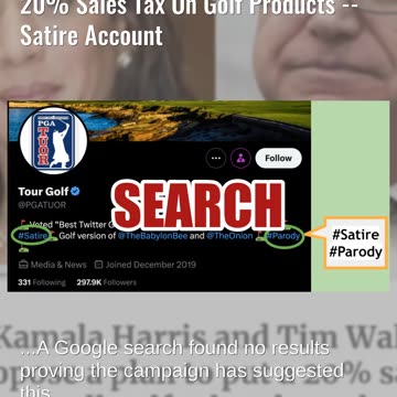 Fact Check: Kamala Harris Campaign Did NOT Say It Would Put 20% Sales Tax On Golf Products -- Satire
