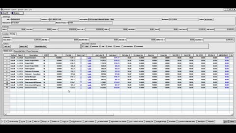 Project Services Job Template & Estimate