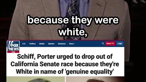 Schiff, Porter Urged to Drop Out of Senate Race Because They're White