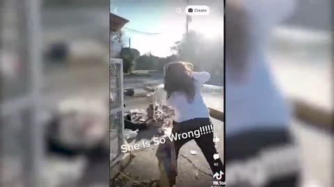 Foul Woman Throws Bucket Of Water On Homeless Person