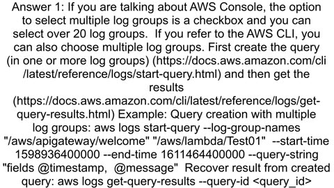 AWS Cloudwatch Insights how to query using multiple log groups