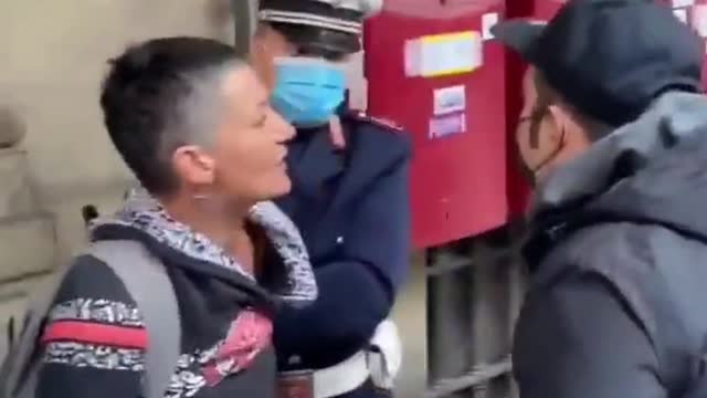 ARRESTED FOR NOT WEARING A MASK OUTSIDE IN FASCIST ITALY