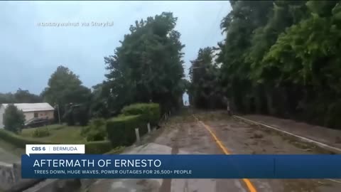 Hurricane Ernesto weakens into tropical storm as it moves away from Bermuda over open waters