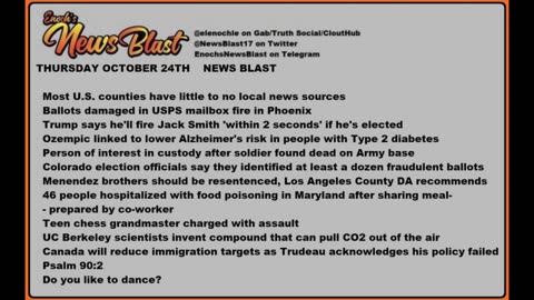 Thursday, October 24, 2024 News Blast