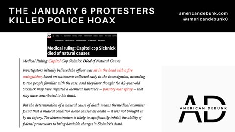 The January 6 Protesters Killed Police Hoax