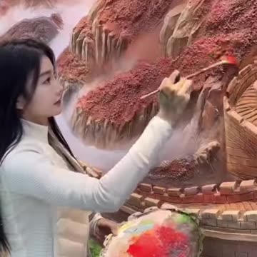 The artist, renowned for their skill in bas-relief murals