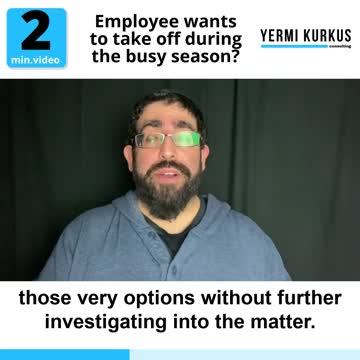 Tip Tuesday S01E03 - Employee Takes Vacation Time During High Season