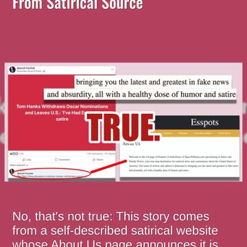 Fact Check: Tom Hanks Did NOT Say He Was Leaving US -- Originated From Satirical Source