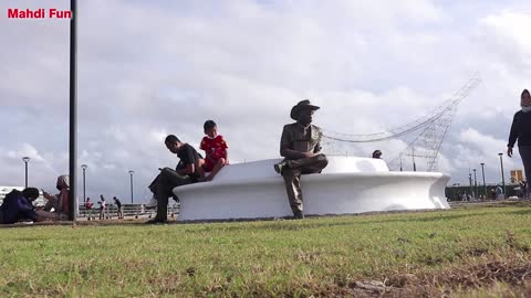 Best statue cowboy scare prank. :-)