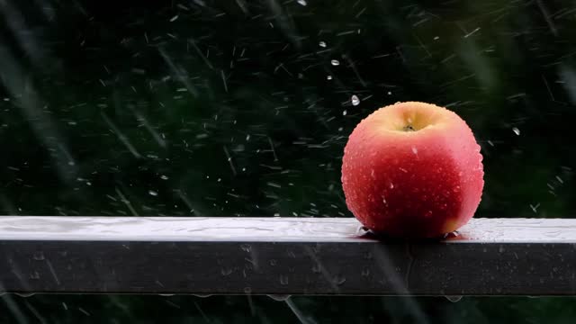 The sound of rain on the apple to relax