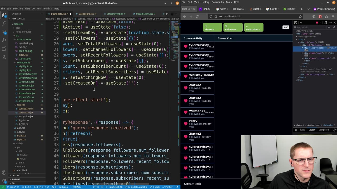 Building a stream dashboard for Rumble