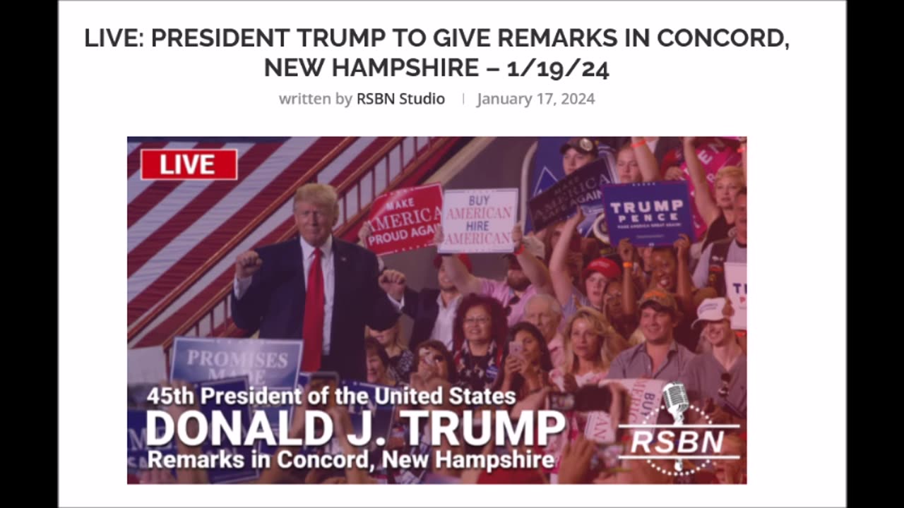 LIVE: President Trump to Give Remarks in Concord, New Hampshire