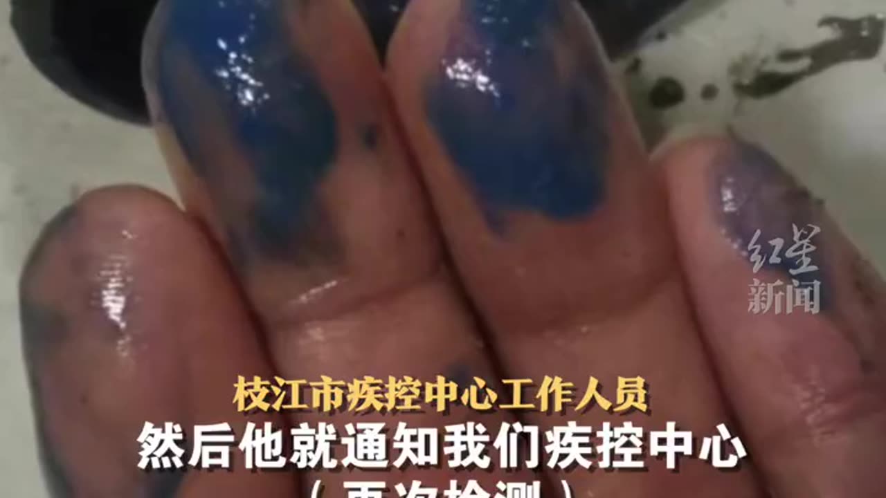 Residents' water turned blue.