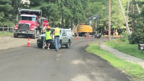 Driver Rams into Road Crew