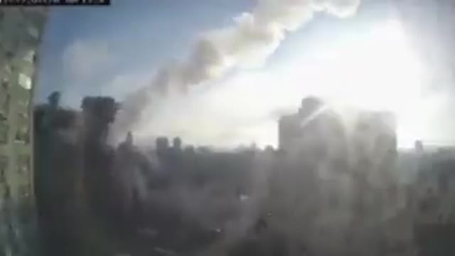 An unknown projectile has hit a high-rise building in Zhuliany, Kyiv.