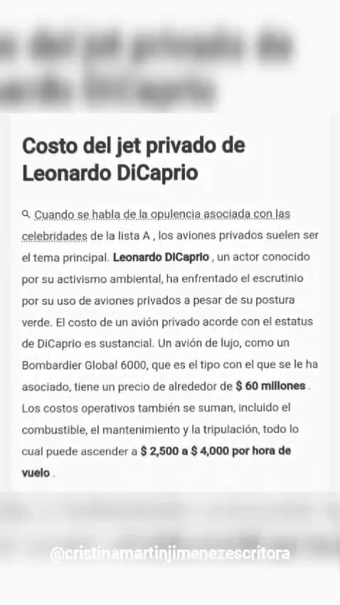 Leonardo Di Caprio - otro "activista" climatico - ecologico