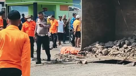 There has been a dump truck accident