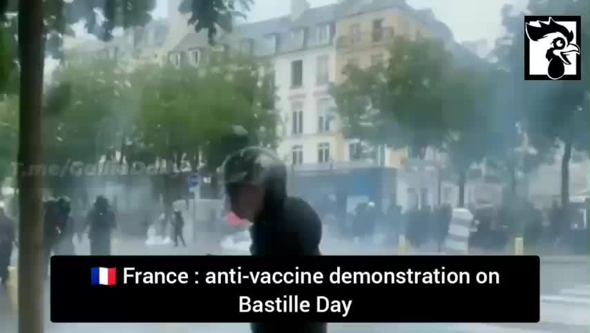 Police Fire Tear Gas Upon Peaceful Vaccine Passport/Vaccine Protesters in France