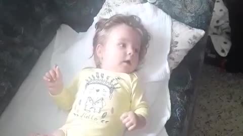 funny baby growls