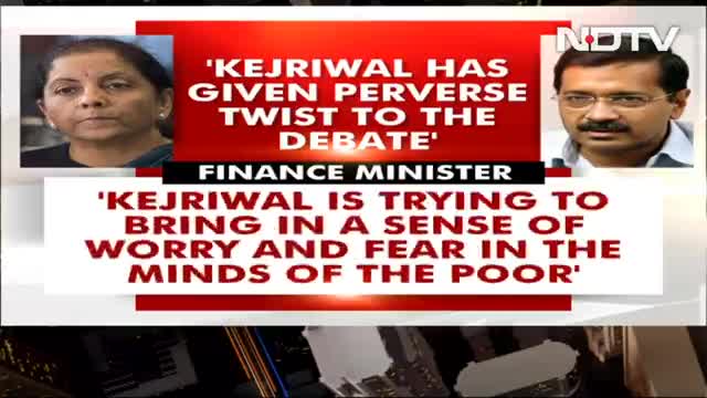 'Perverse Twist'- Nirmala Sitharaman Slams Arvind Kejriwal On Freebies_batch