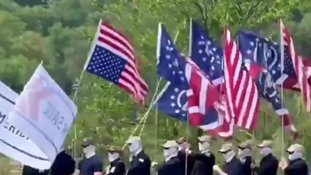 🚨The Patriot Front are currently marching towards the Charleston WV state capitol