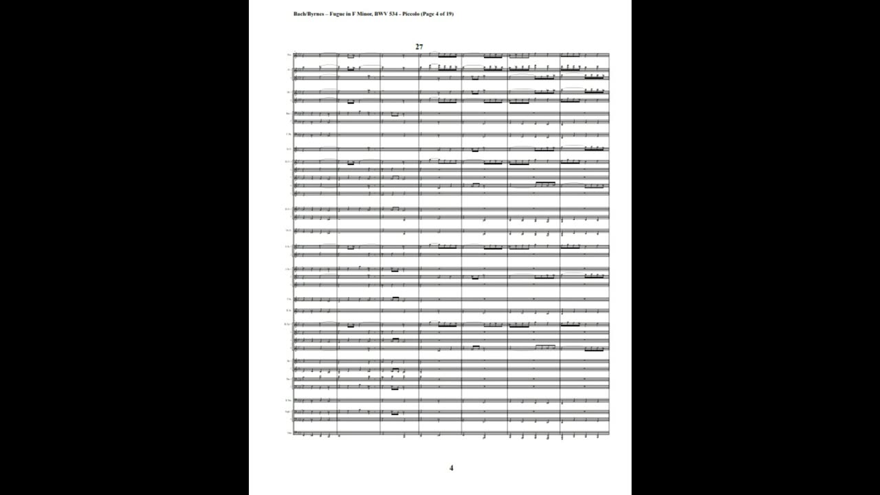 J.S. Bach – Fugue in F Minor, BWV 534 (Brass & Winds)