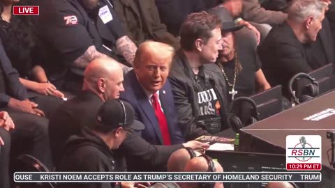 President Trump fist pumps as the crowd chants ‘USA!’ at UFC 309 at MSG