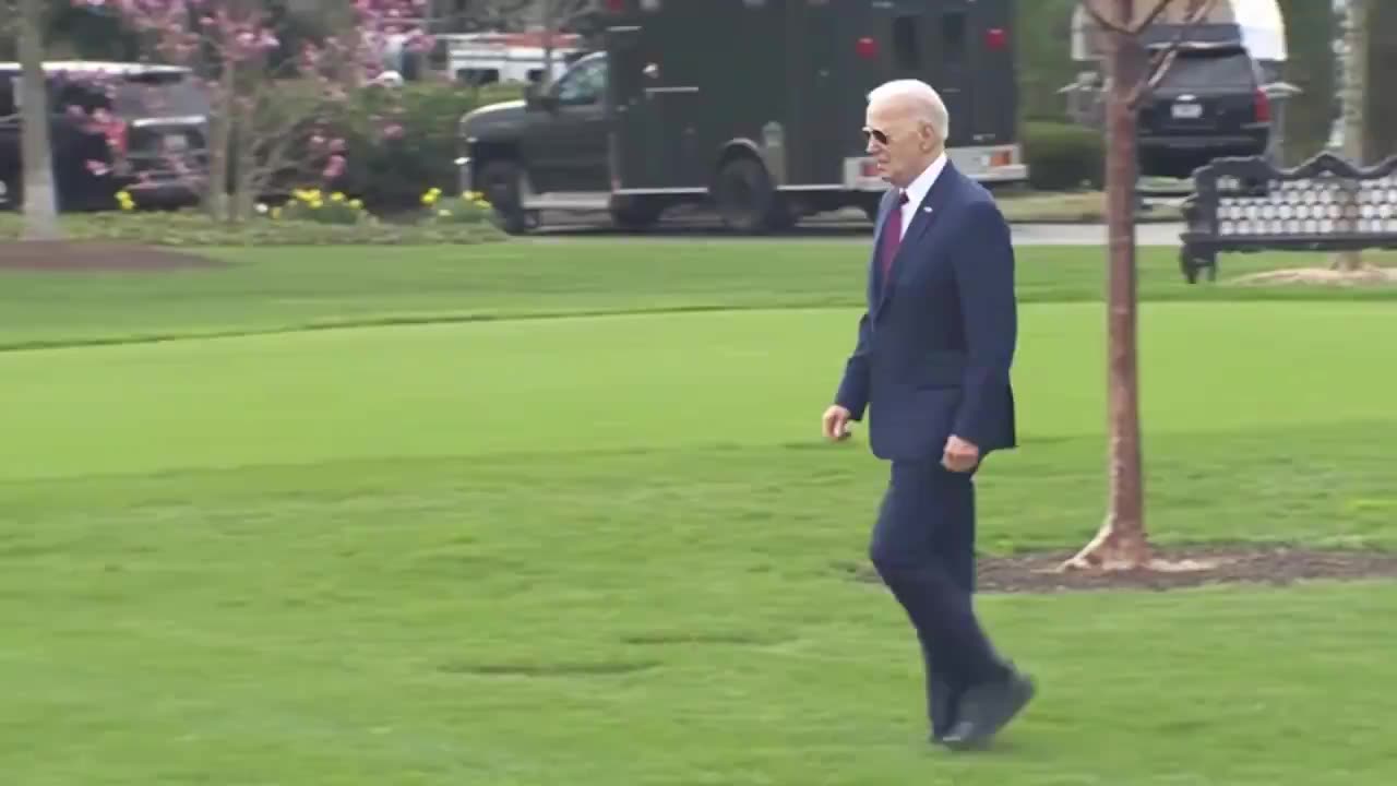 Vigor! Biden Shuffles Across The White House Lawn Without Taking Questions