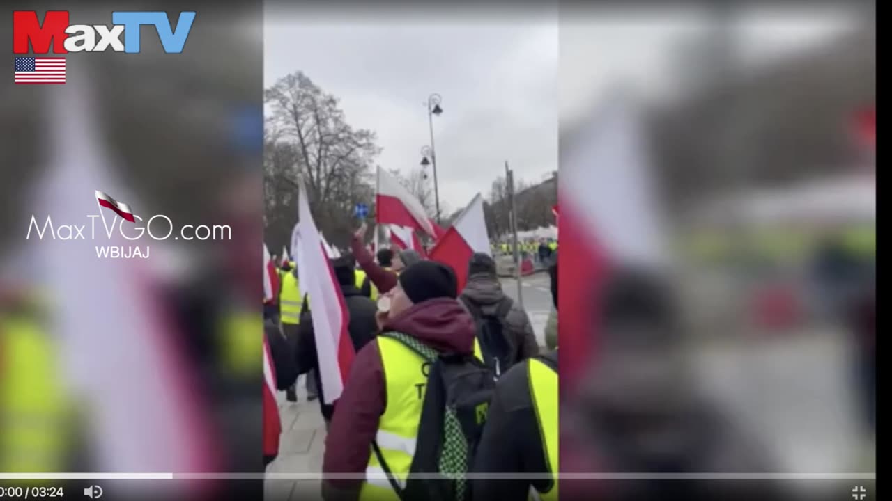 Rolnicy vs Police in Warsaw March 24 from MaxTV