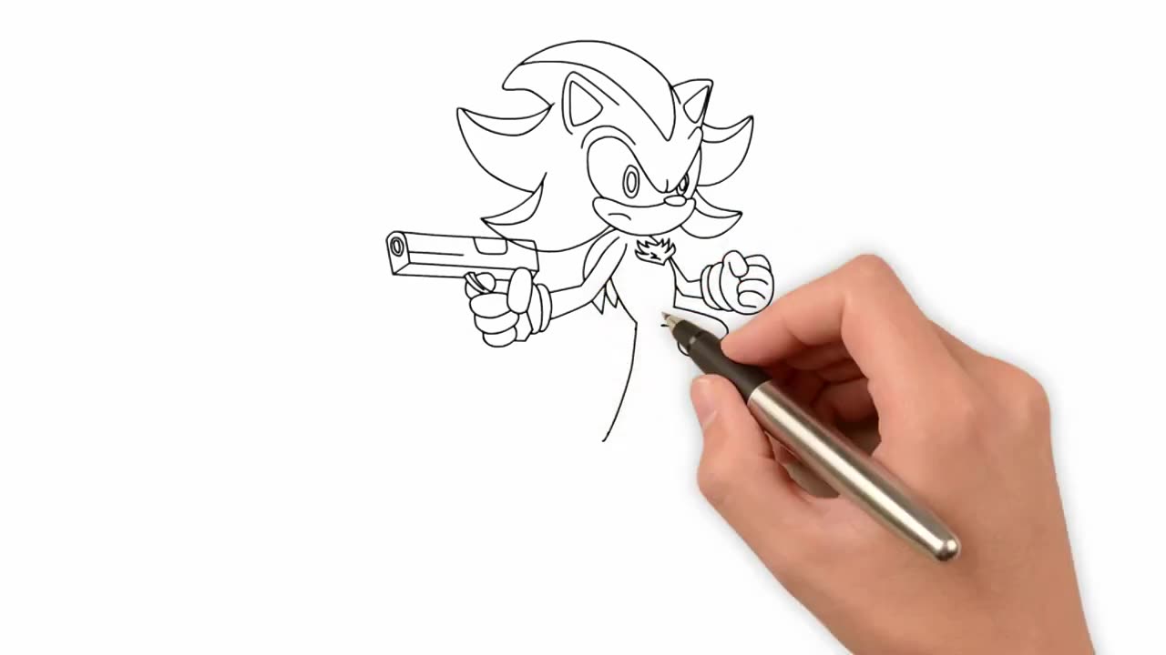 How to Draw Shadow The Hedgehog from Sonic Easy Step and Coloring PART 2