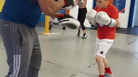 Joey's boxing pad work