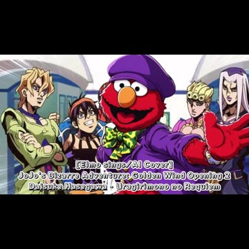 [Elmo sings/AI Cover] JJBA: Golden Wind OP 2 DaisukeHasegawa - UragirimononoRekuiemu