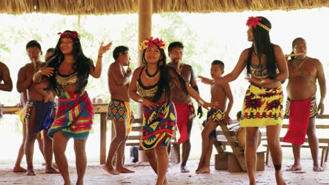 Women Of Tribe Performing A Traditional Dance