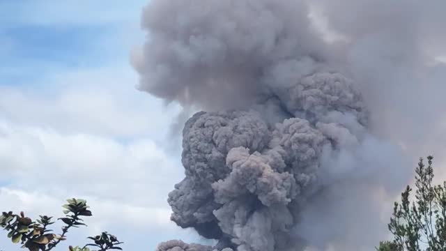 Billowing Smoke From the Active Volcano