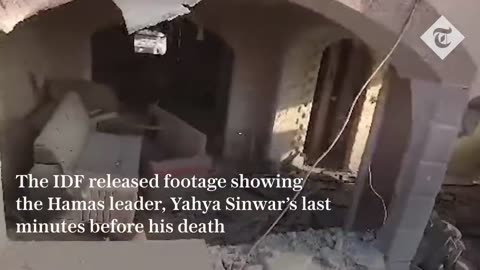 Hamas leader, Yahya Sinwar throws stick at drone in desperate final moments