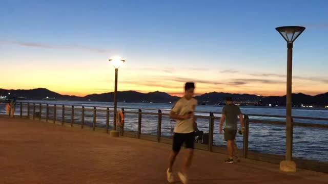 Running sunset