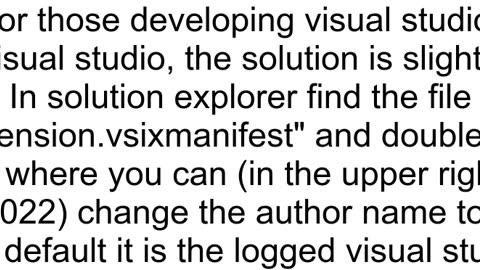 c change author in visual studio