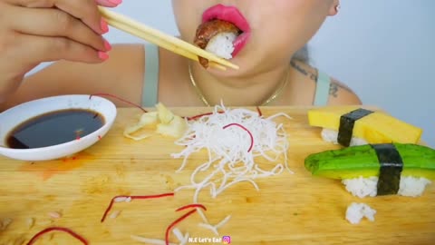 Sushi Asmr Eating Compilation / Mukbang