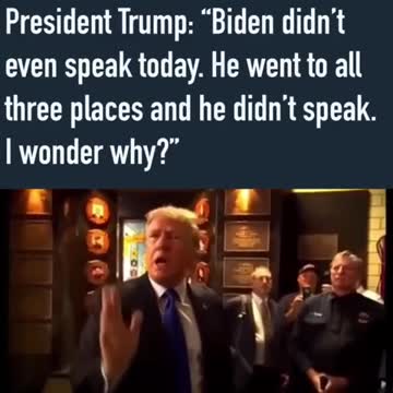 Trump: “Biden went to all three places and he didn’t speak. I wonder why?”