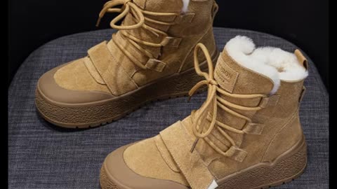 Premium Cow Suede Warm Wool Boots for Women - Elegant Roman-Style Design