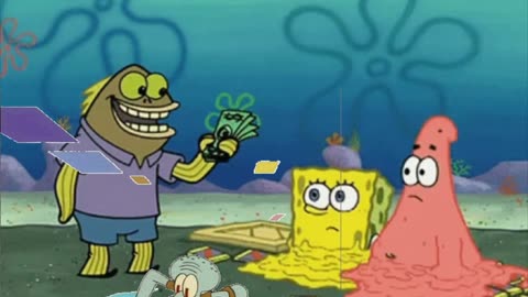 Squidward Is Playing With Tiles While SpongeBob And Patrick Melt Away