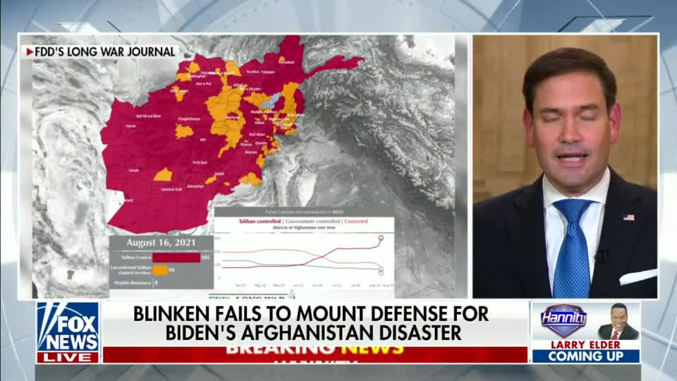 Senator Rubio Joins Hannity to Discuss the Biden Administration's Botched Afghanistan Withdrawal